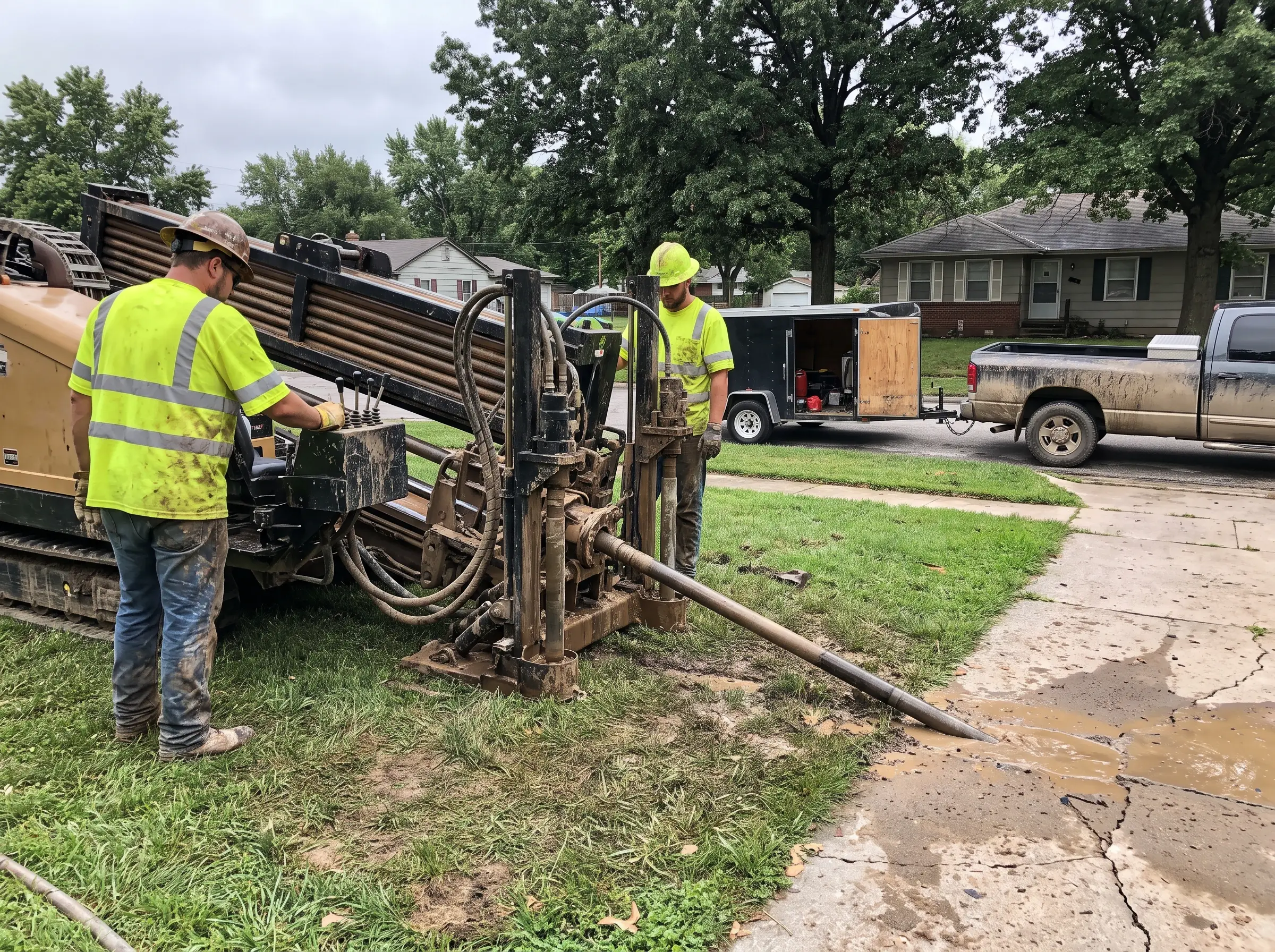 Directional Boring (HDD) work in progress, T&C Underground crew