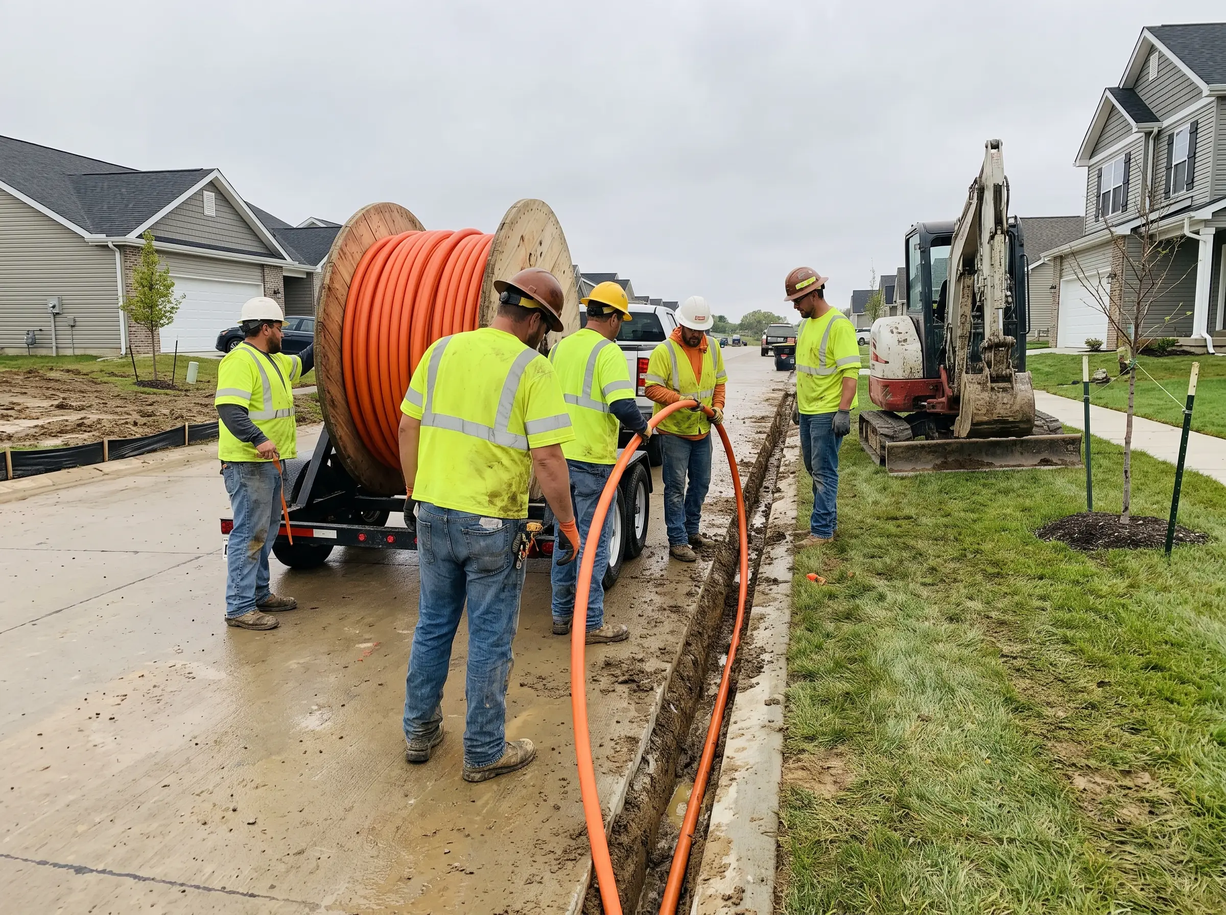 Fiber-Optic Installation work in progress, T&C Underground crew