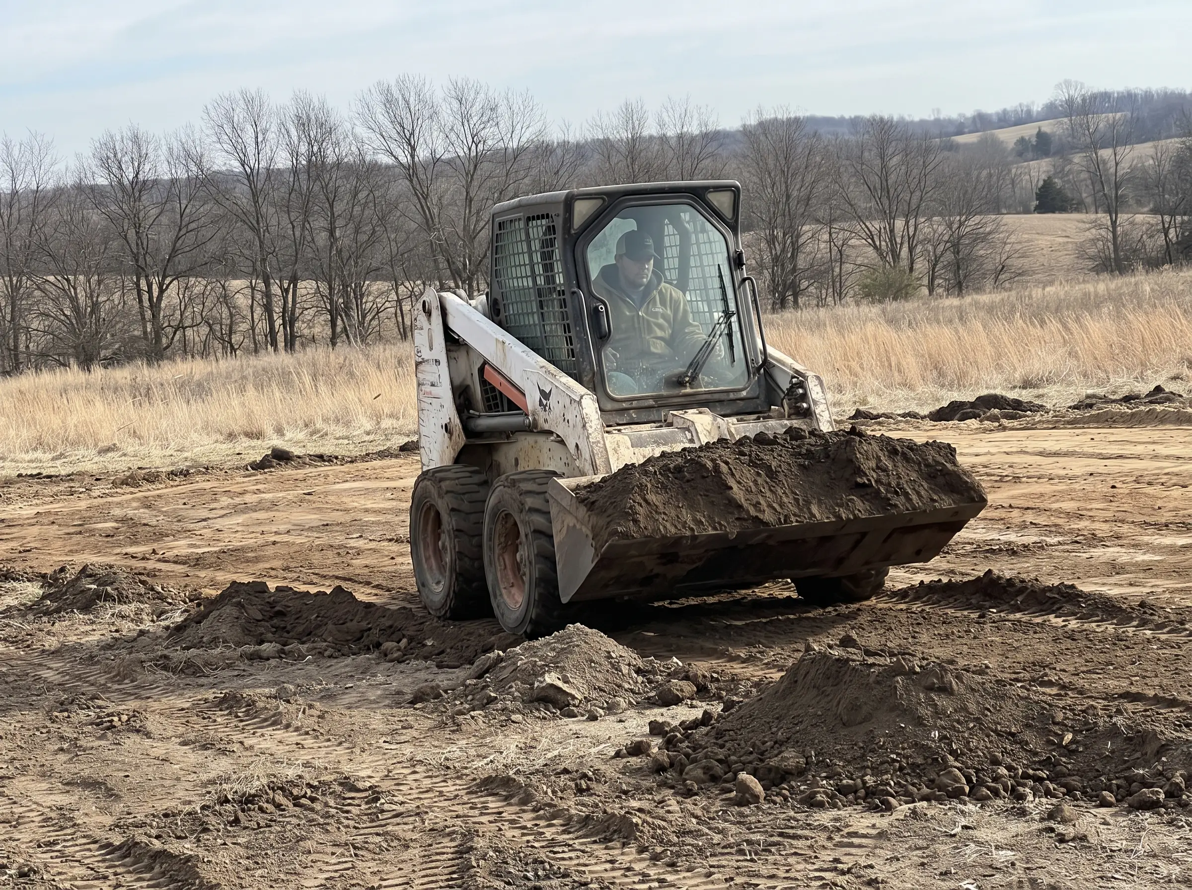 Skid-Steer Dirt Work work in progress, T&C Underground crew