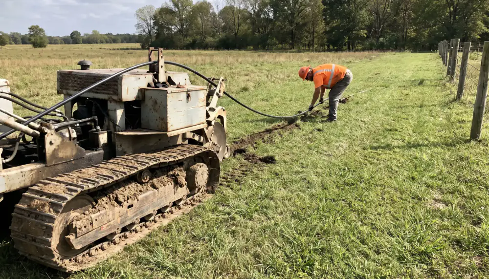 Utility Plowing & Trenching in the field