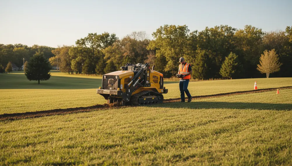 Utility Plowing & Trenching in the field